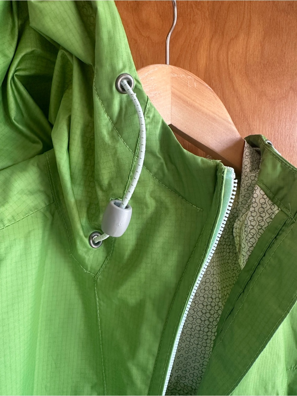 Eddie Bauer Lime Green Hooded Windbreaker Jacket - Picture 5 of 9